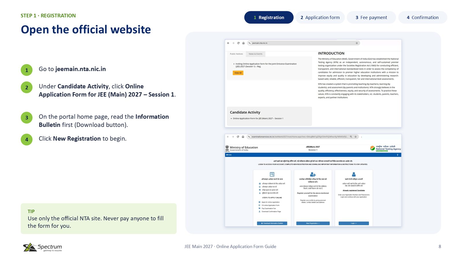 Slide 8: Open the official website