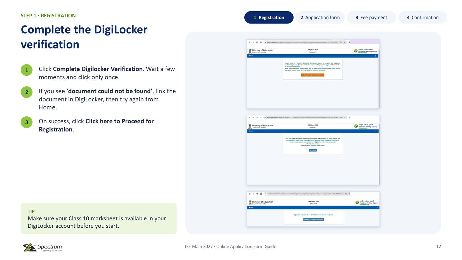 Slide 12: Complete the DigiLocker verification